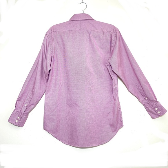 TM Lewin slim fit PURPLE collared button down long sleeve button cuff shirt - Picture 8 of 9